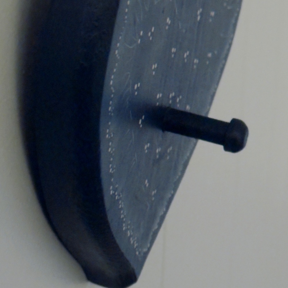 Navy Blue Wooden Heart Wall Hook Hand Painted Folk Art Primitive Decor - Picture 6 of 7